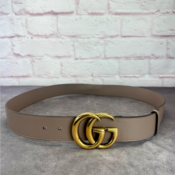 Gucci Accessories - Gucci GG Marmont 400593 40mm Porcelain Rose Leather Belt 105/42”